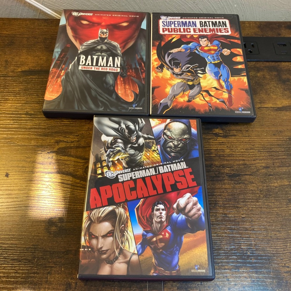 Batman Superman Animated DVD Bundle DC Series Universe Movies Films
